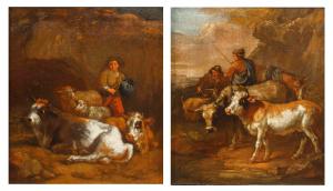 Francesco Londonio (Milano, 1723 -1783), Paesaggi con pastori e armenti